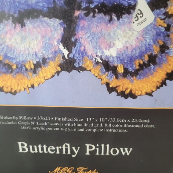 NEW Graph N latch Pillow Kit Butterfly craft hobby kids fun homeschool 13X10 rug - Picture 5 of 9